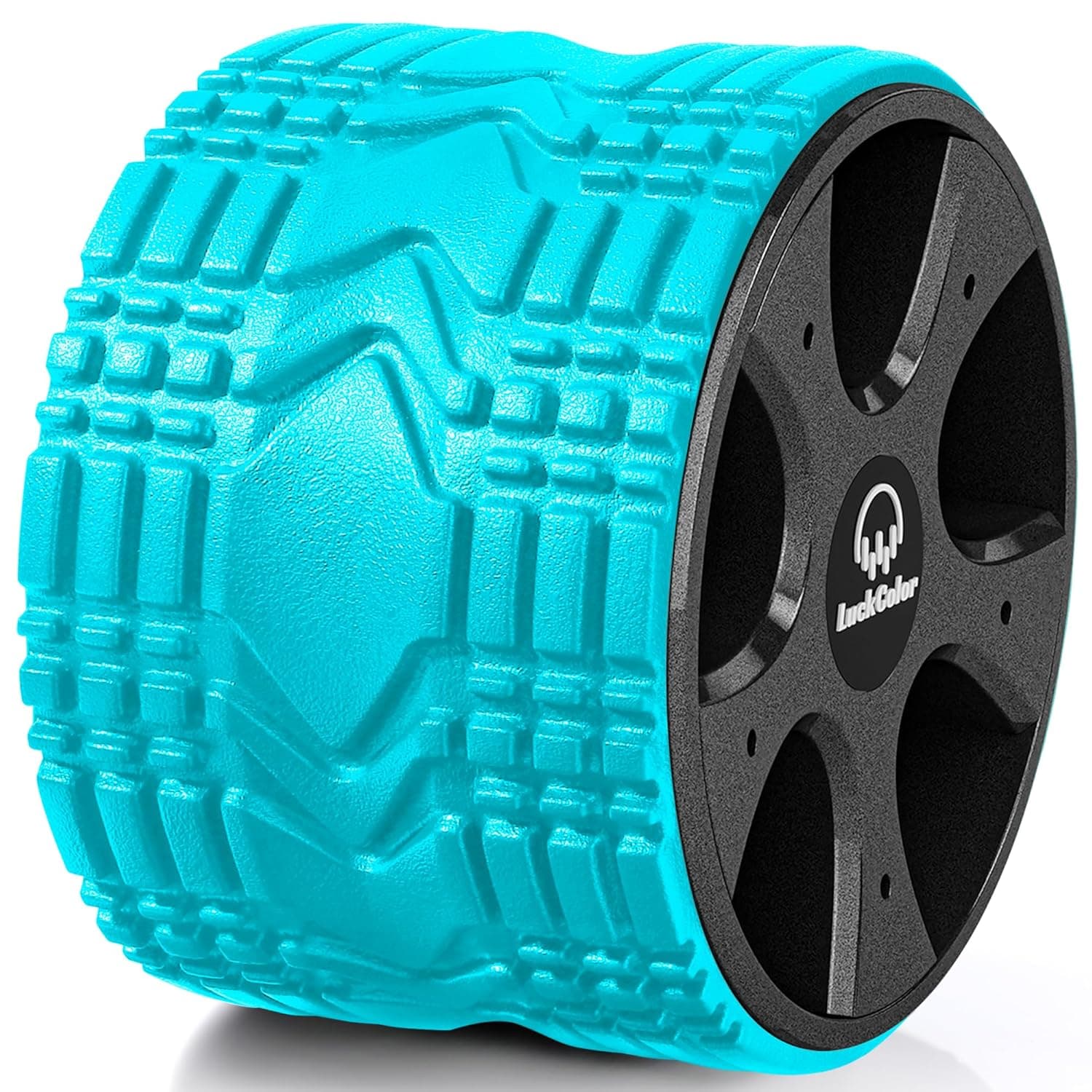 Back Roller, Back Wheel Targeted Back Pain Relief, Yoga Wheel Muscle Massage, Foam Roller for Trigger Point Therapy Physical, Stretching & Exercise, 880lbs Capacity, 10 Inch (Acid Blue+Grey)