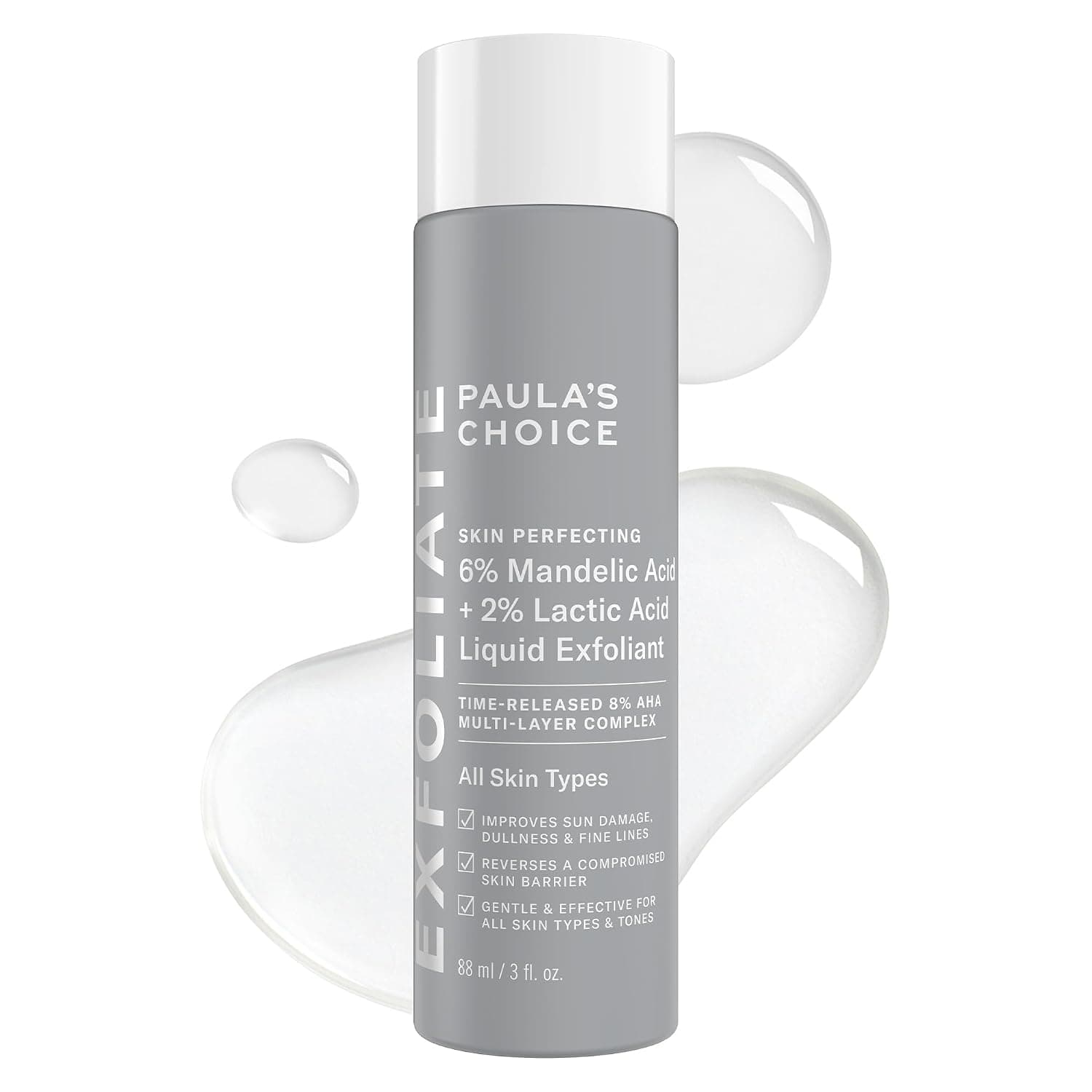 Paula's Choice 6% Mandelic + 2% Lactic Acid Liquid Exfoliant, 3 Fl Oz