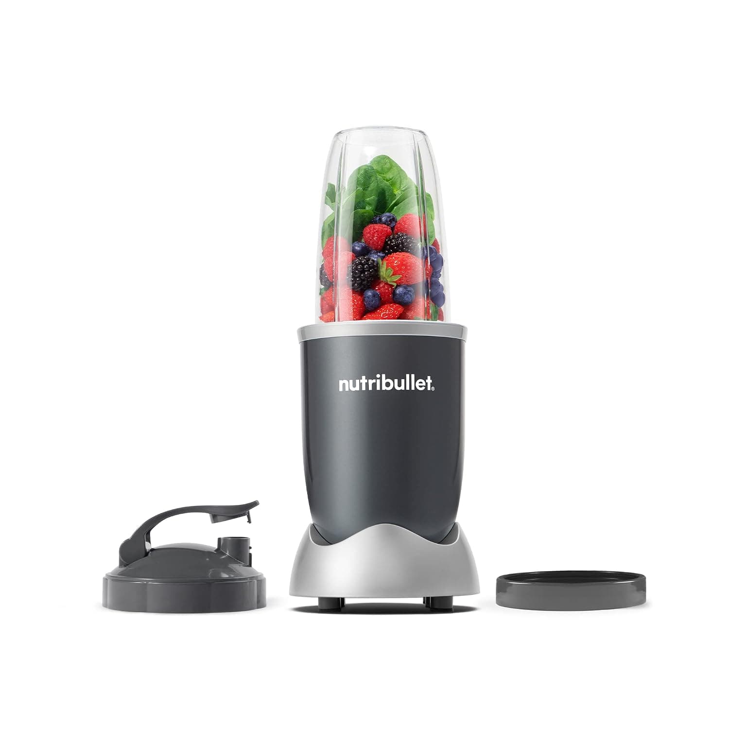 Nutribullet Personal Blender, Shakes, Smoothies, Food Prep, and Frozen Blending, 24 Ounces, 600 Watt, Dark Gray, NBR-0601WM