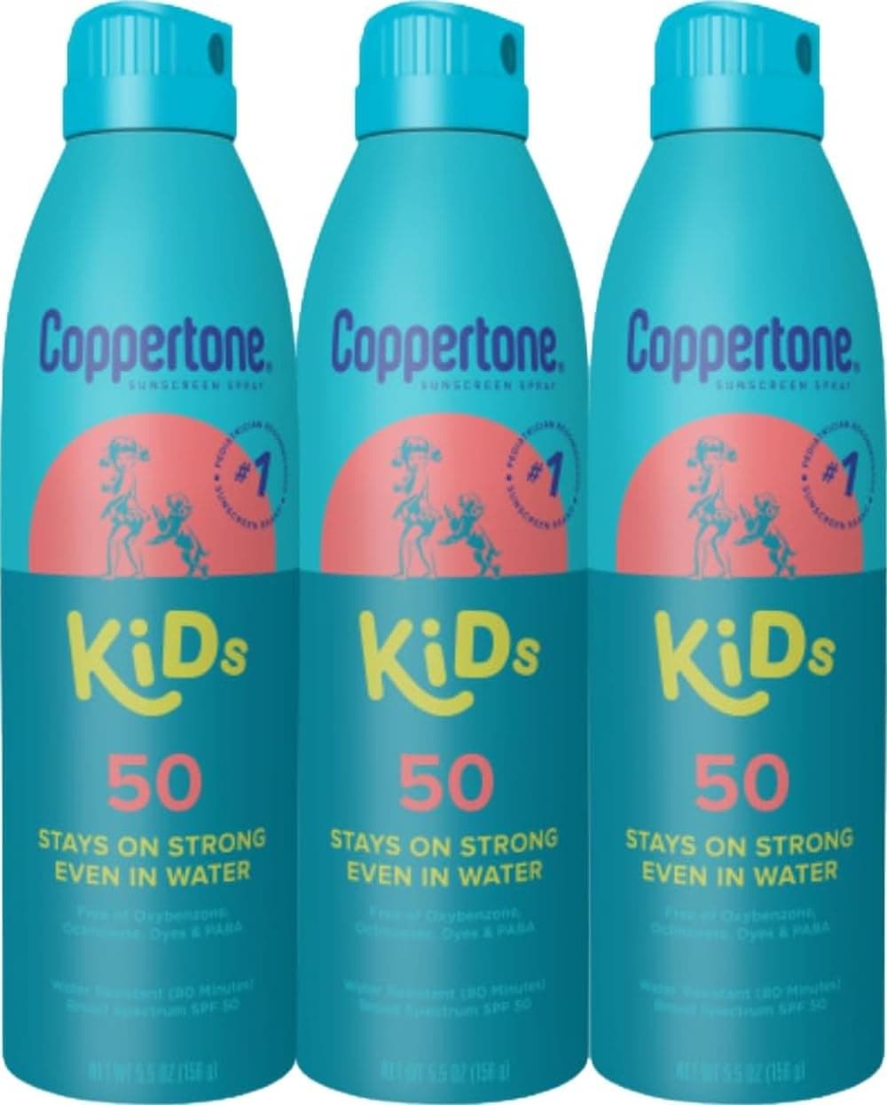 Coppertone Kids Sunscreen Spray SPF 50, Multipack, 3 x 5.5 OZ