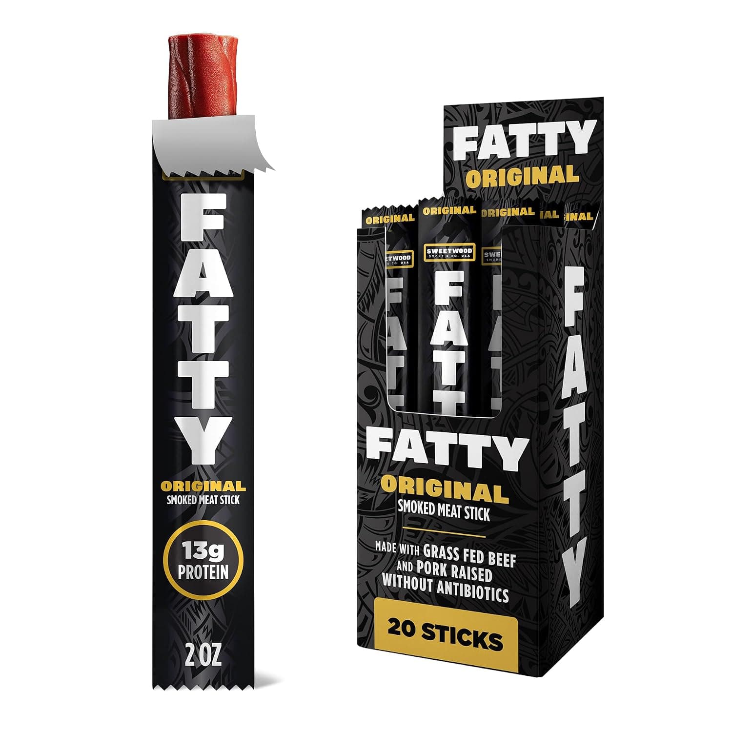 FATTY Meat Jerky Sticks, Original, 2 oz. (20-pk)